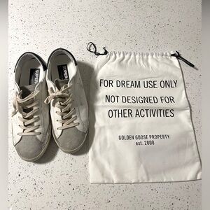 Golden Goose
White & Brown Superstar Leather Sneaker - Women. Size 40.5-size 10